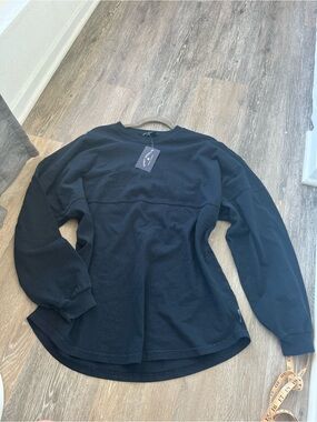 Spirit Jersey Navy Oversized Long Sleeve Crewneck Pullover Women’s Unisex M NWT